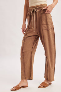 Vintage Wash Utility Pants: Latte