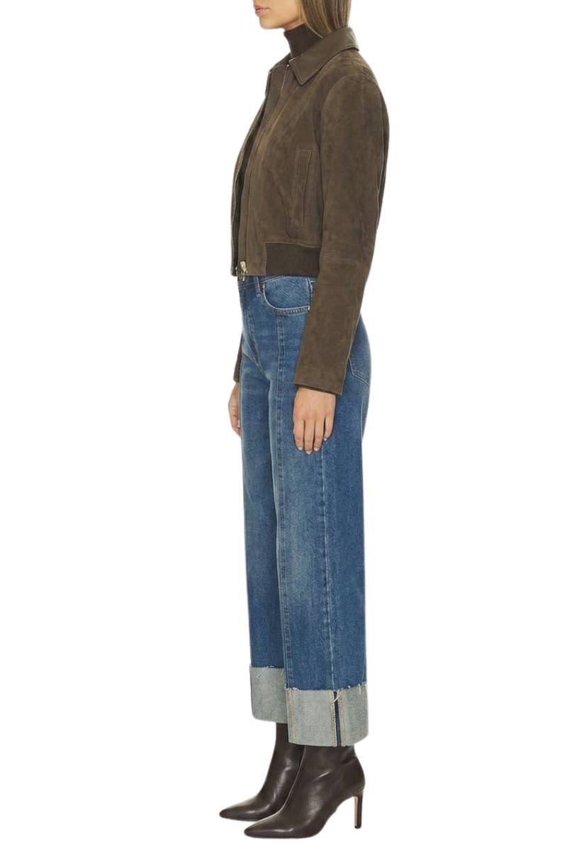 The Sutton Convertible Cuff Jeans: Dark Wash