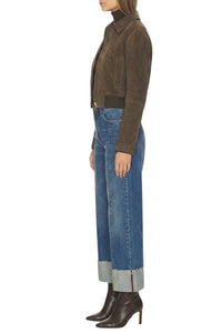 The Sutton Convertible Cuff Jeans: Dark Wash