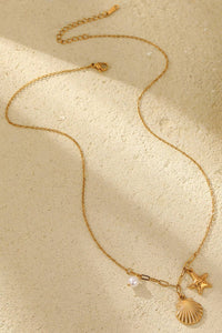 The Capri Beach Charm Necklace – 18K Gold Plated Waterproof Starfish Seashell Chain