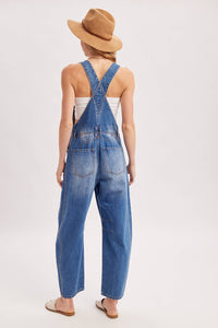 The Remi Barrel Leg Denim Overalls:  – Relaxed Wide Leg Casual Overalls