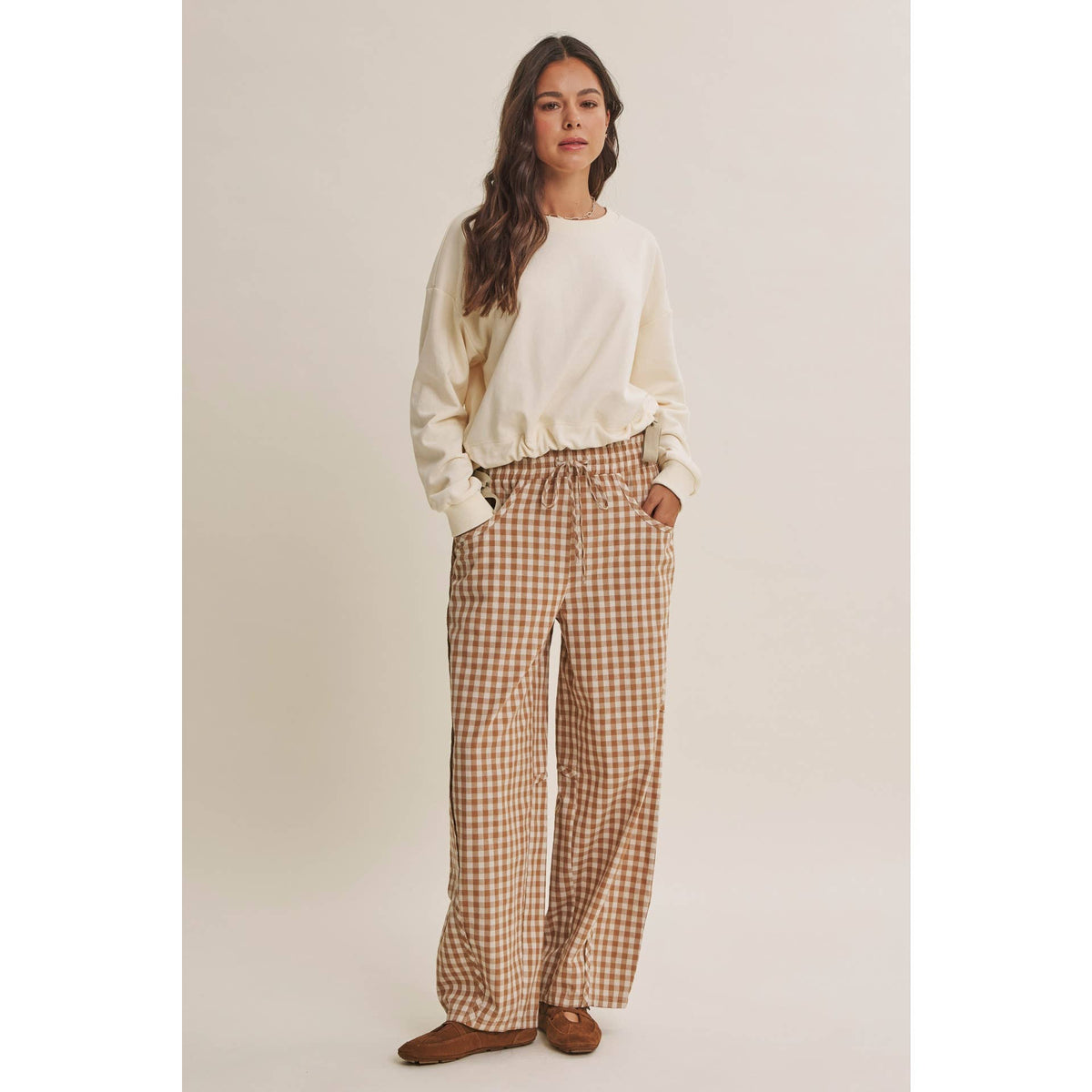 Picnic Days Gingham Barrel Pants