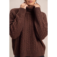 Wrapped Up Cable Knit Turtleneck Sweater