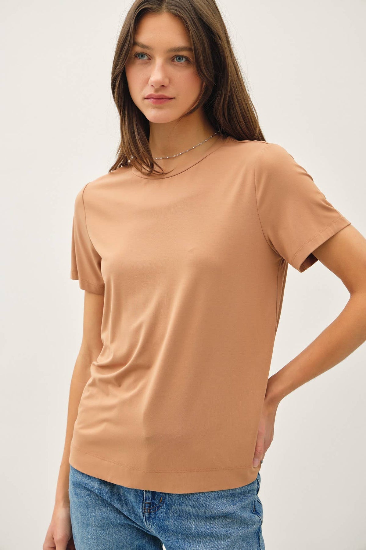 The Willow Bamboo Modal Tee – Soft Relaxed Fit Essential Round Neck T-Shirt