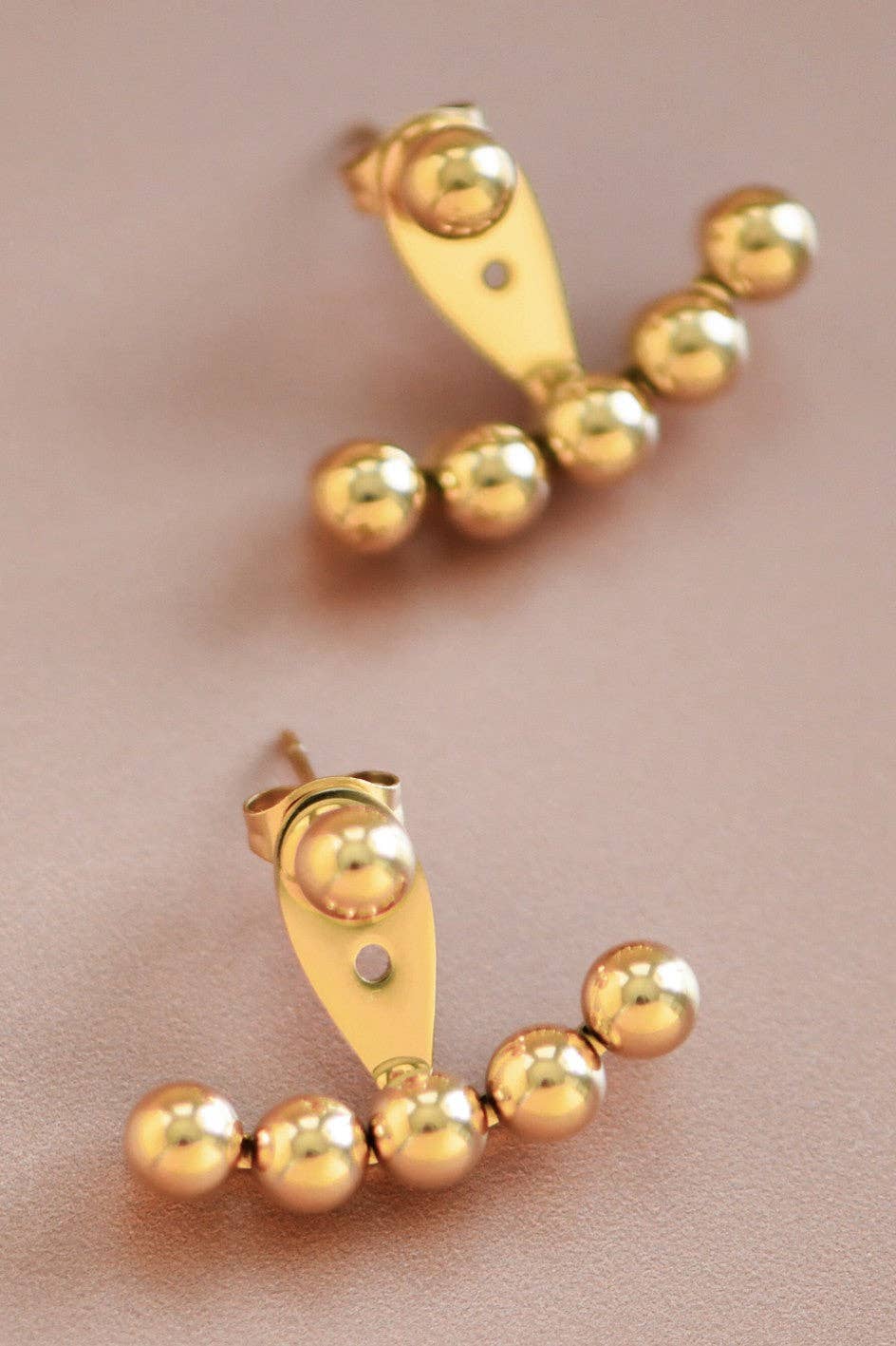 The Valen Gold Ear Jacket Earrings – 18K Gold Dipped Waterproof Stainless Steel Earrings