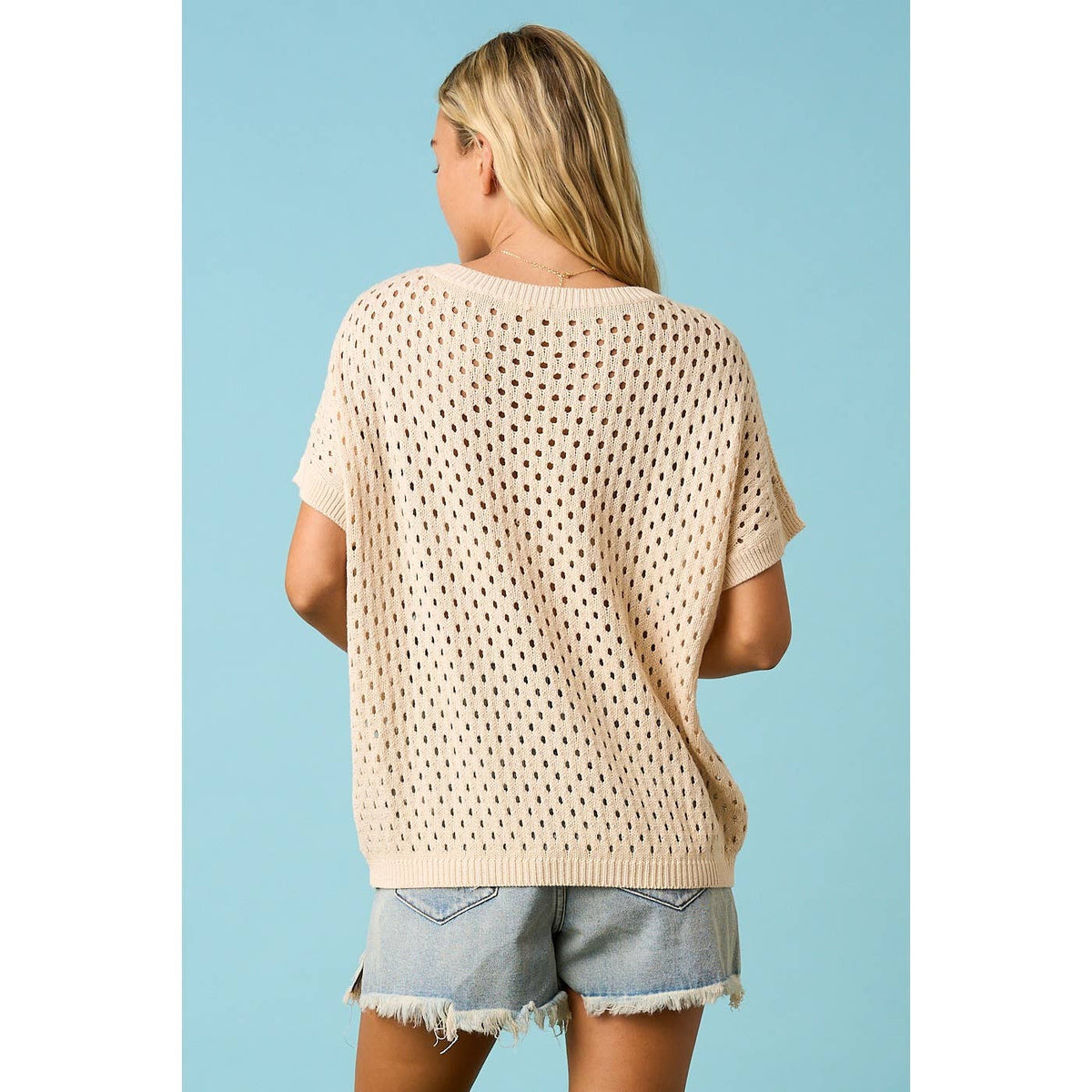 The Liberty Stars Crochet Sweater: Cream – USA Flag Patchwork Open Knit Pullover
