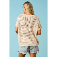 The Liberty Stars Crochet Sweater: Cream – USA Flag Patchwork Open Knit Pullover