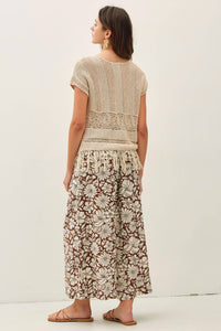 The Bloom Floral Wide Leg Crop Pants – Linen Blend Lightweight Summer Pants