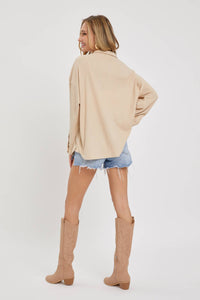 Harlow Thermal Button-Down Shirt – Relaxed Fit Comfy Top