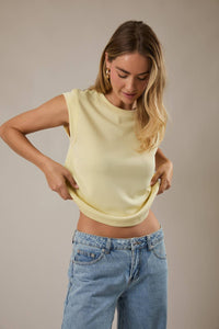 The Monroe Minimal Sleeveless Top – Cropped Round Neck Elevated Everyday Tank for Women