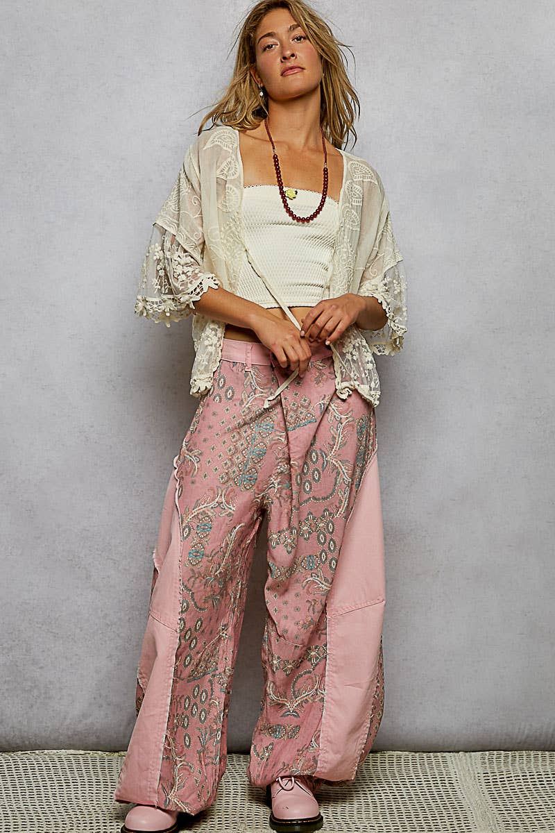 1/2 Sleeve Lace Ruffle Trim Opening Solid Crochet Cardigan: NATURAL / Os
