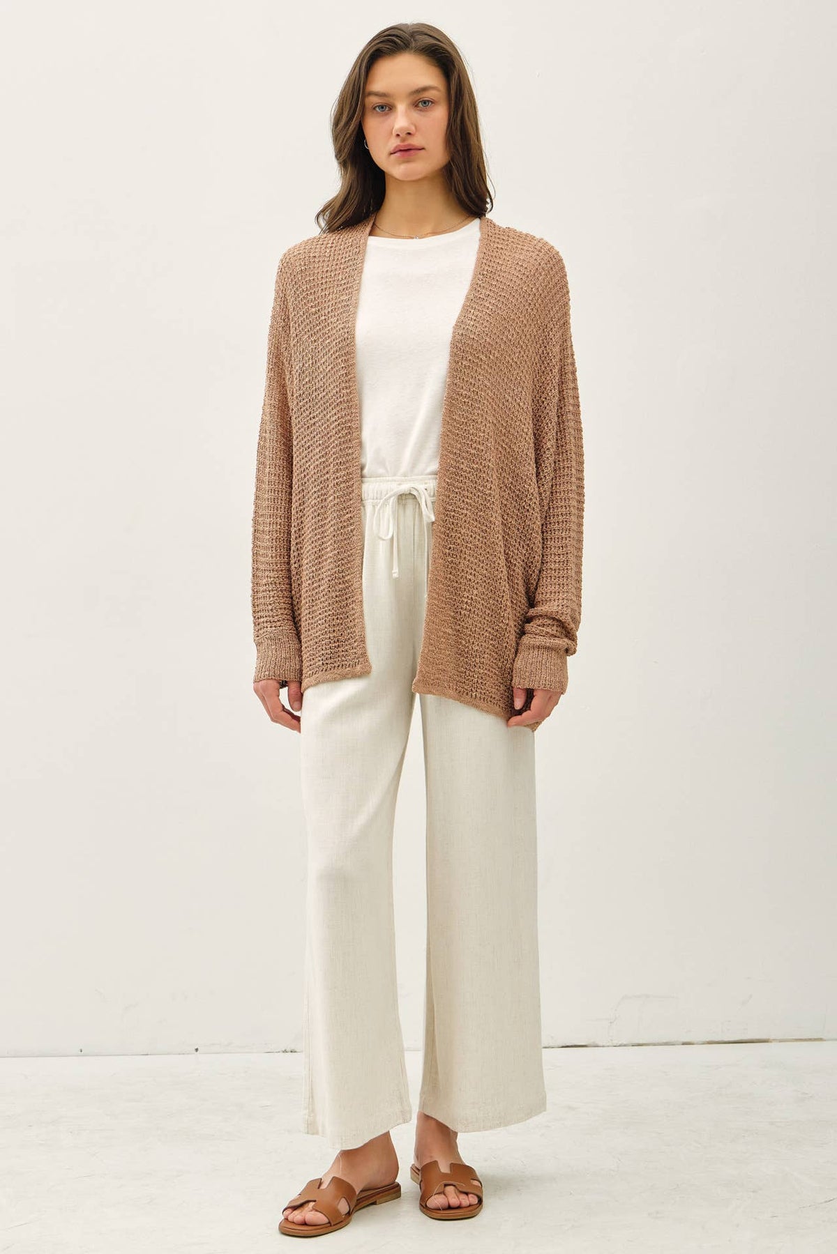 Hadley Open Front Lightweight Knit Cardigan with Dolman Sleeves – Casual Women's Sweater for Layering