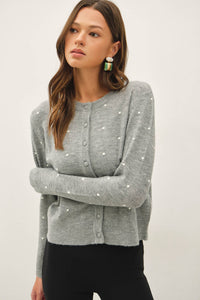 Dot to Dot Cardigan: Heather Grey
