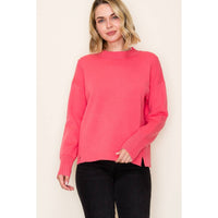 Staccato Winterberry Mock Neck Sweater – Heavy Knit Pullover with Side Slits | Northern Belle Boutique