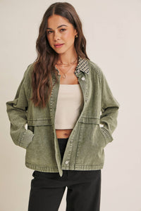 HERITAGE FIELD MINERAL-WASHED COTTON TWILL JACKET: WASHED OLIVE