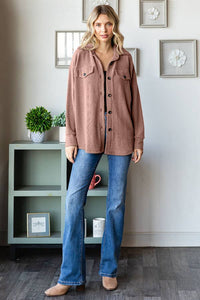 Tara Soft and Cozy Brushed Ribbed Shacket