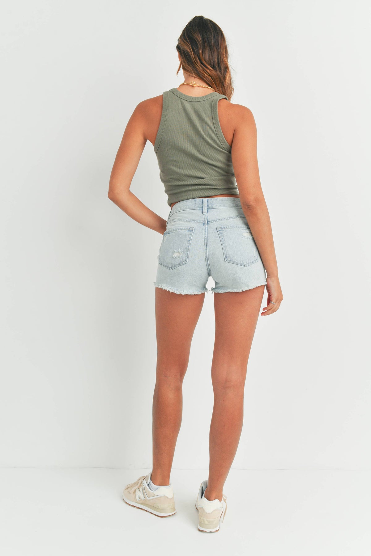 Just USA Silver Lake High Rise Distressed Denim Shorts