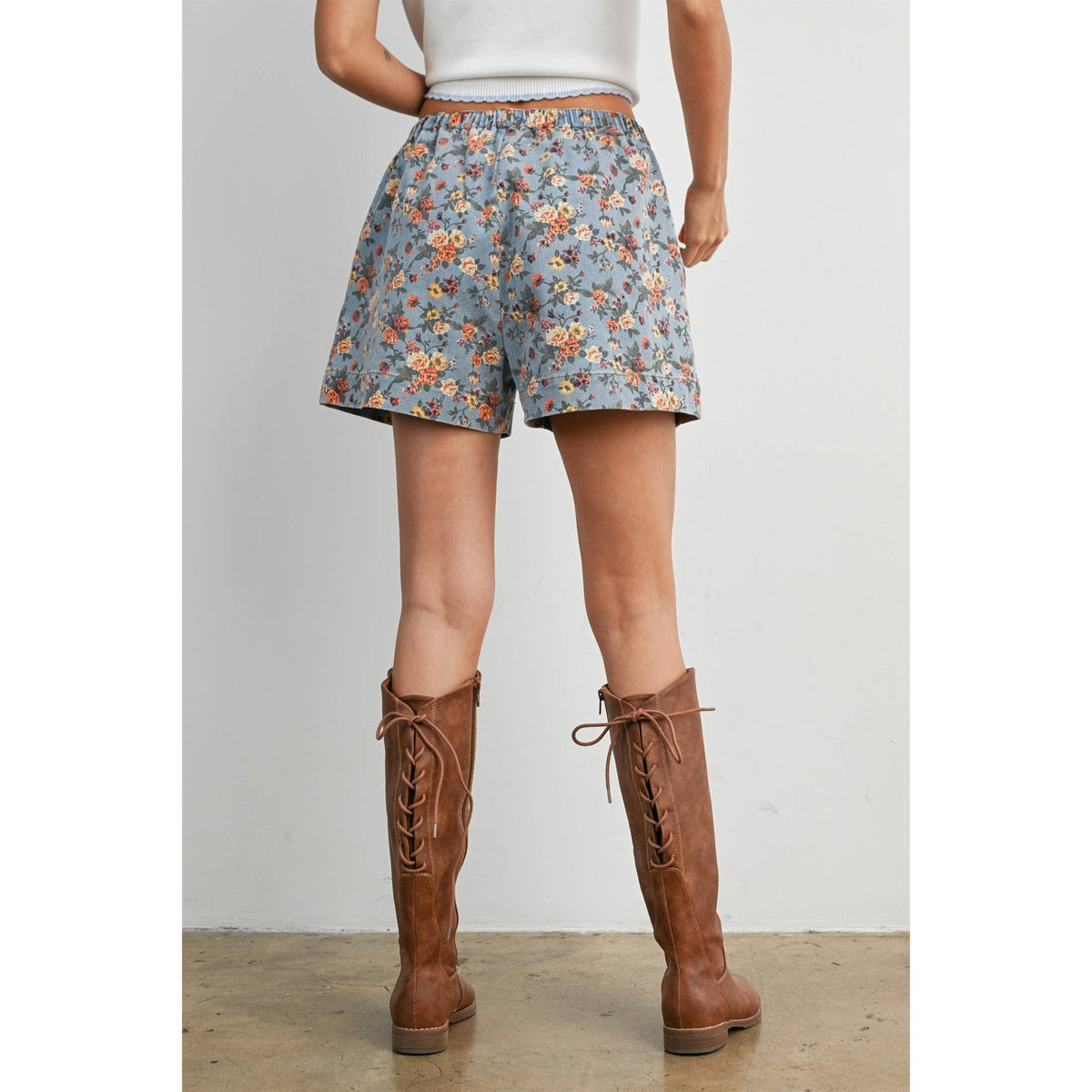 Vintage Bloom Drawstring Shorts