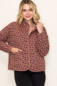 Eloise Ditsy Floral Quilted Jacket – Button Front Cotton Layer with Pockets