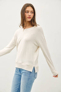 The Remi Hacci Knit Pullover – Soft Gray, Cream & Mocha