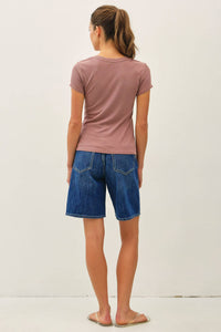 The Hallie Ribbed Baby Tee