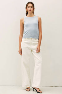 The Noelle Wool Blend Tank Top – Boat Neck Sleeveless Soft Lightweight Knit