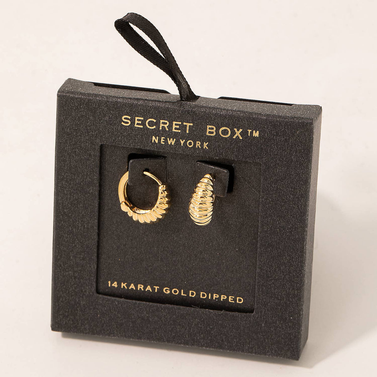 Secret Box Gold Dipped Mini Huggie Earrings: GOLD