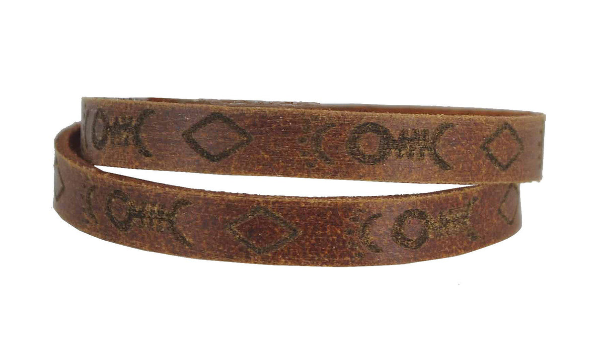 Mariposa Tooled Leather Wrap Bracelet – Brown