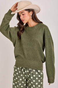 Easy Days Lightweight Sweater: Olive