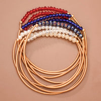 Patriotic Boho Layered Guitar String Bracelet Set
