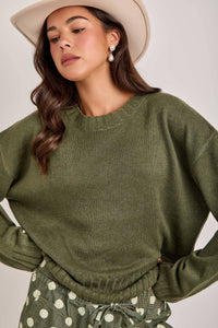 Easy Days Lightweight Sweater: Olive
