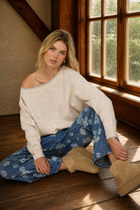 A Little Closer Boat Neck Sweater: Oatmeal