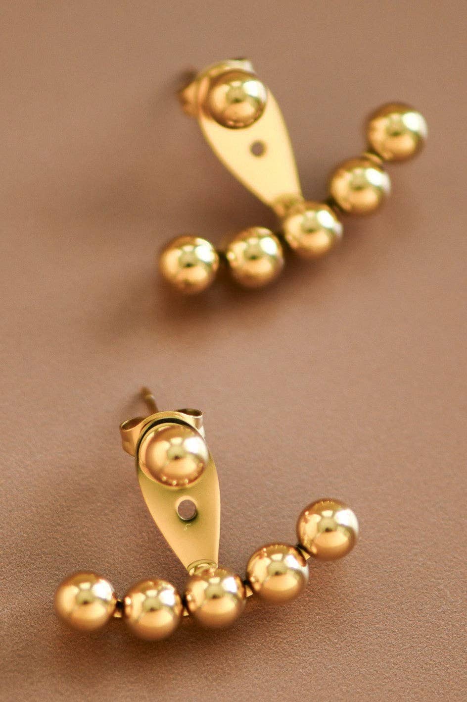 The Valen Gold Ear Jacket Earrings – 18K Gold Dipped Waterproof Stainless Steel Earrings