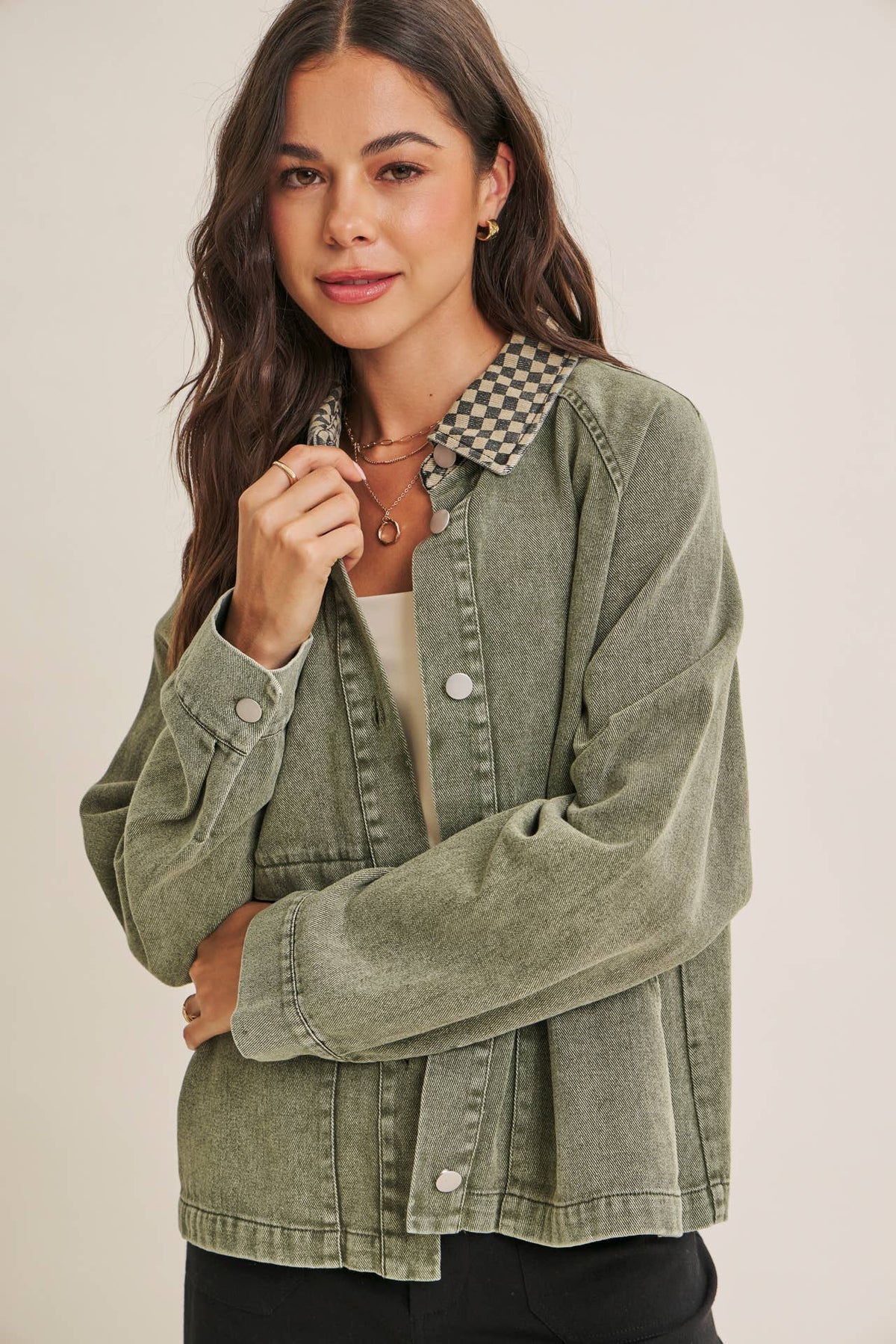HERITAGE FIELD MINERAL-WASHED COTTON TWILL JACKET: WASHED OLIVE