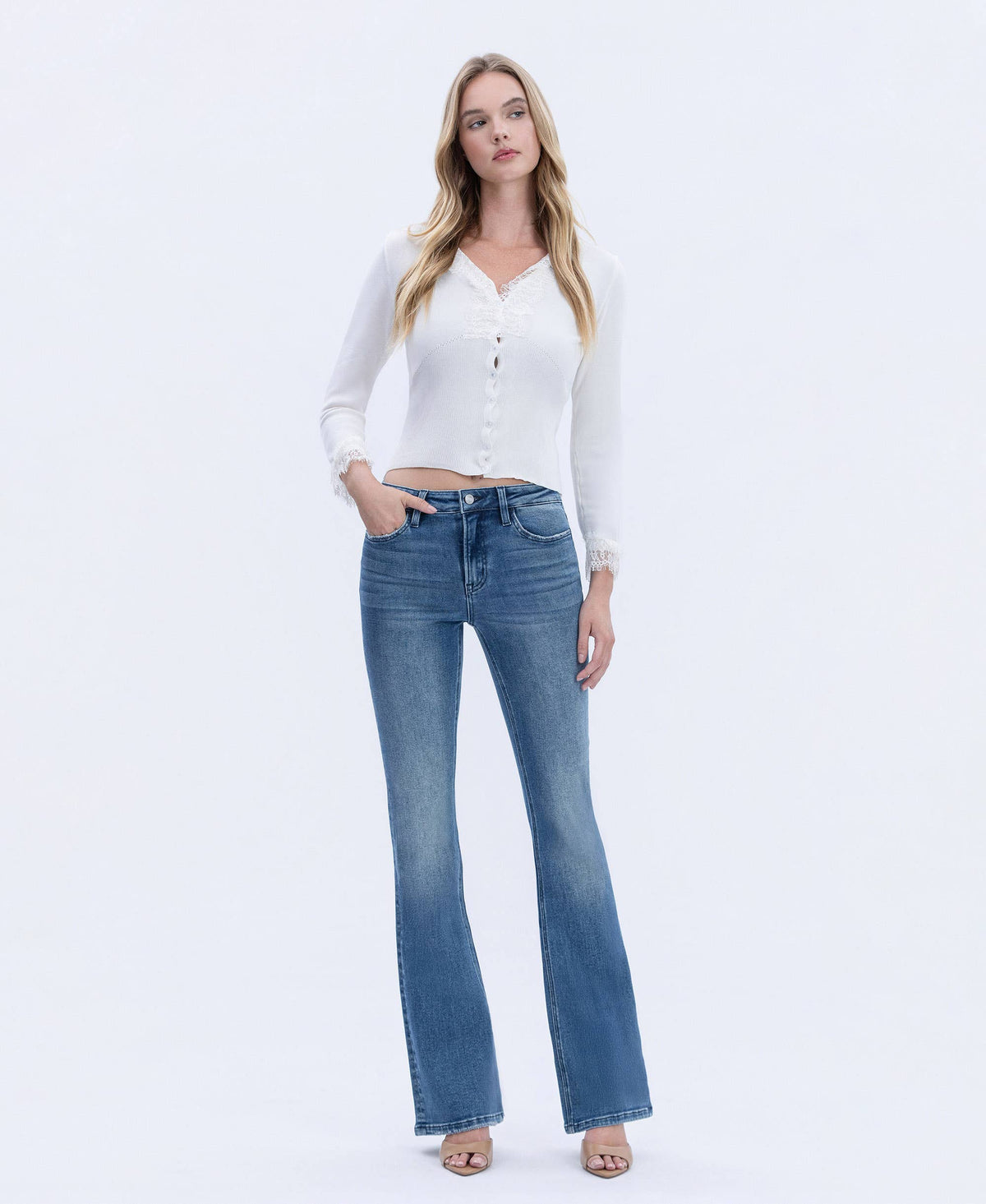 HIGH RISE FULL LENGTH BOOTCUT JEANS LV1985: NEATNESS / 25