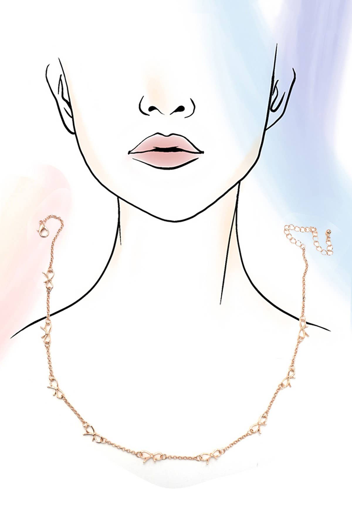 Maribelle Double Bow Station Necklace – Gold Plated Tarnish-Free Jewelry