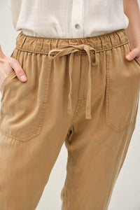 The Lara Lightweight Tencel Jogger – Taupe, Camel & Charcoal