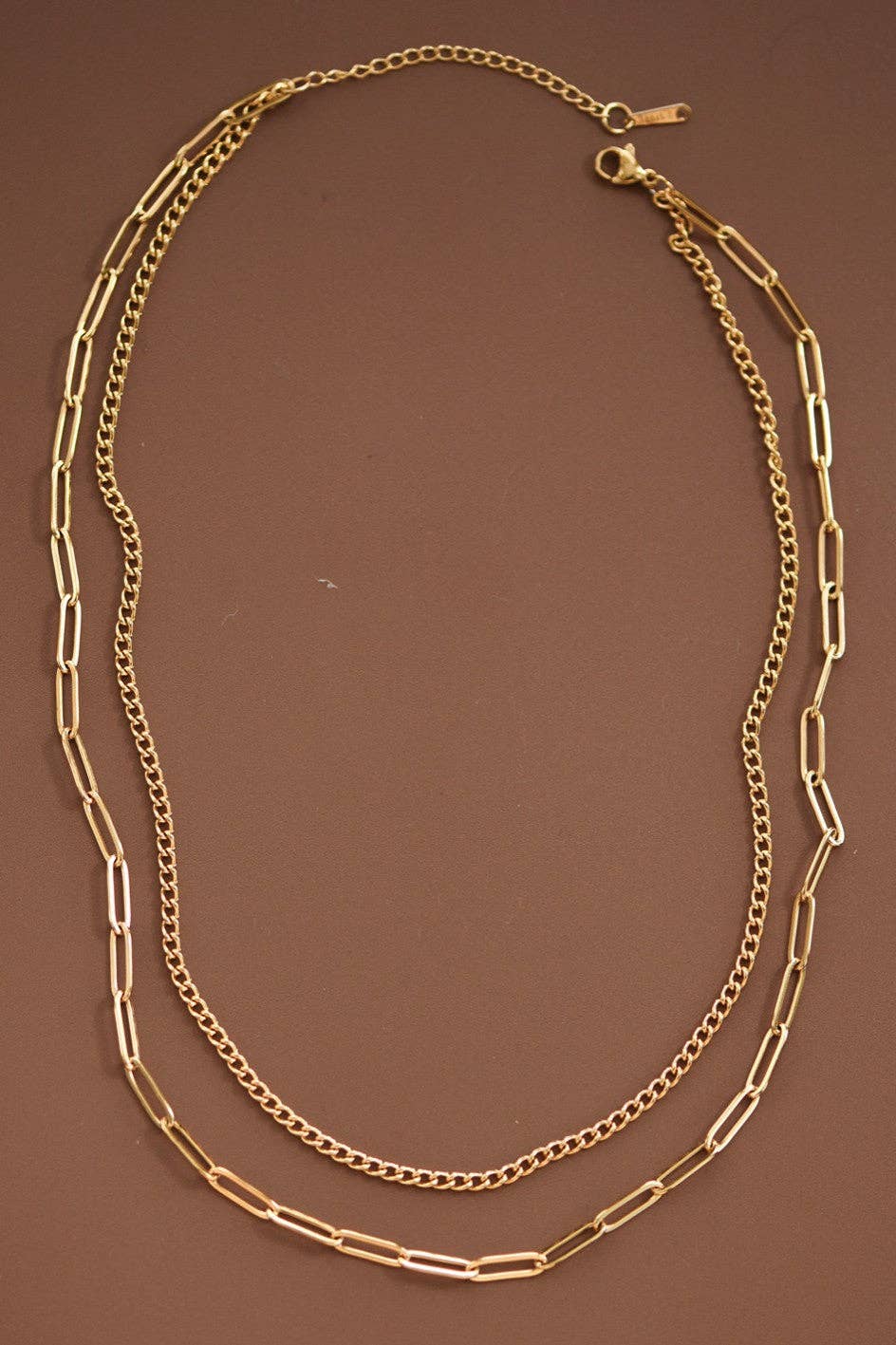 The Sterling Layered Paperclip Chain Necklace – 18K Gold Dipped Waterproof Stainless Steel Necklace
