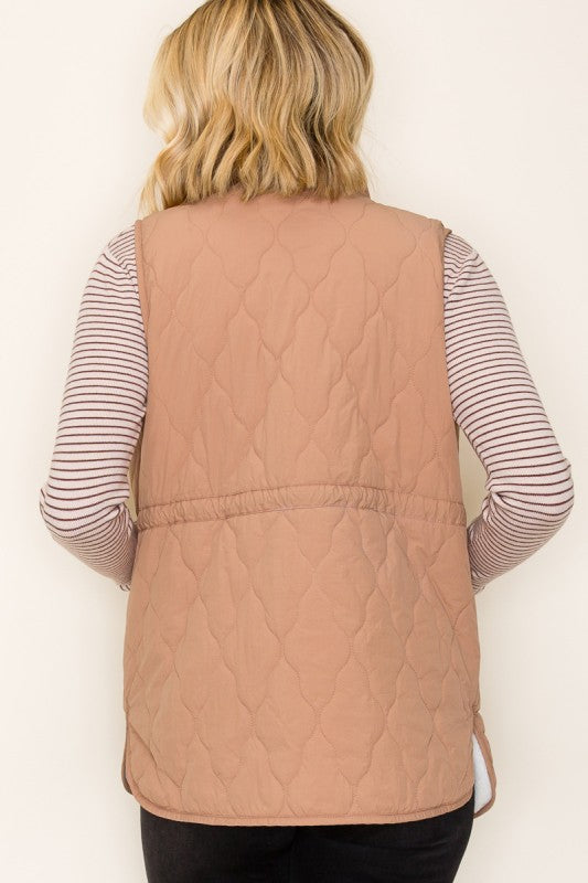 The Wren Quilted Sherpa-Lined Vest – Sage & Mocha