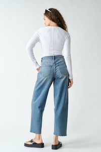 Essential Long-Sleeved Micro-Ribbed Henley Top: