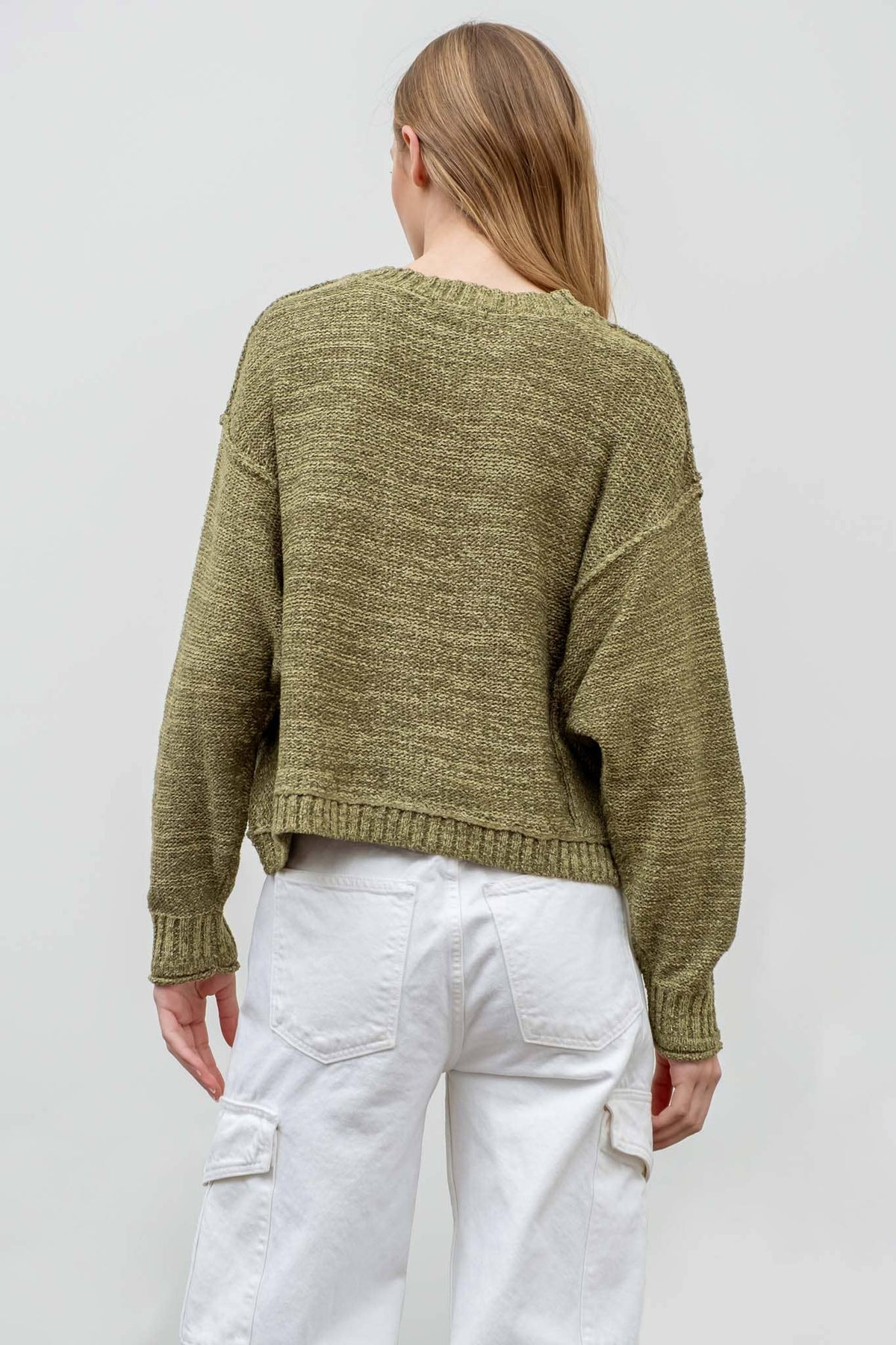 The Brinley Heathered Batwing Sweater: Olive  – Cozy, Textured & Effortlessly Chic