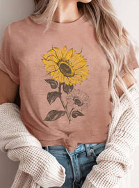 SUNFLOWER GRAPHIC TSHIRTS: NATURAL