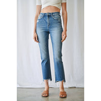 Sienna Step Hem Super High Rise Straight Jeans – Mica Denim