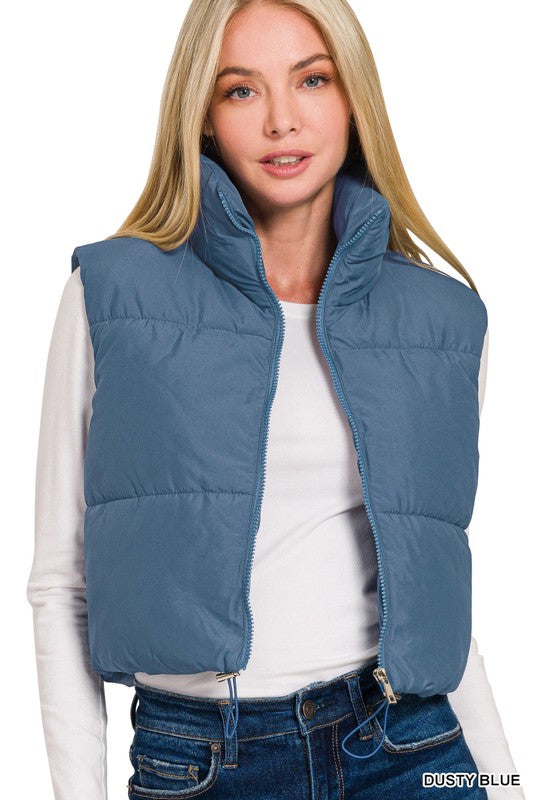 PINK FRIDAY ESSENTIAL CROP PUFFER VEST