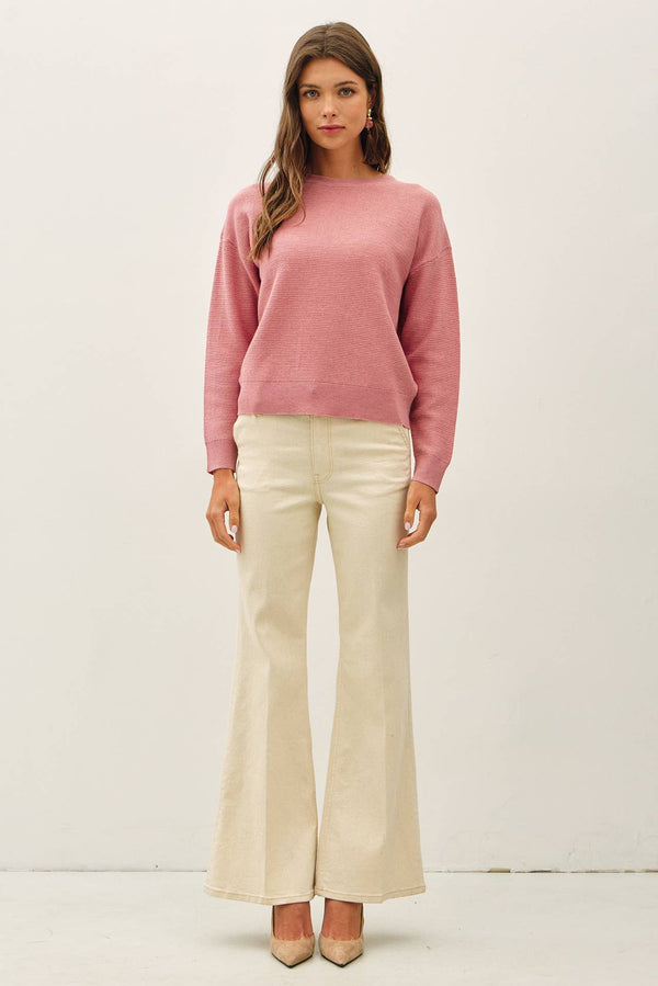 Keeping It Simple Knit Sweater: Rose