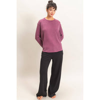Slow Mornings Waffle Knit Top: Cream Taupe