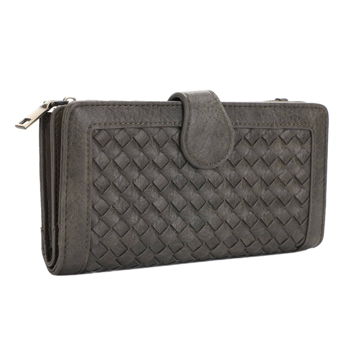 Ellis Grove Woven Wallet – Snap Closure, Card & ID Slots, Coin Pouch