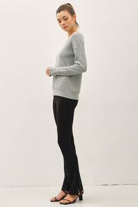 The Hollis Lightweight Knit Pullover: Lt Grey – Relaxed Crewneck Sweater