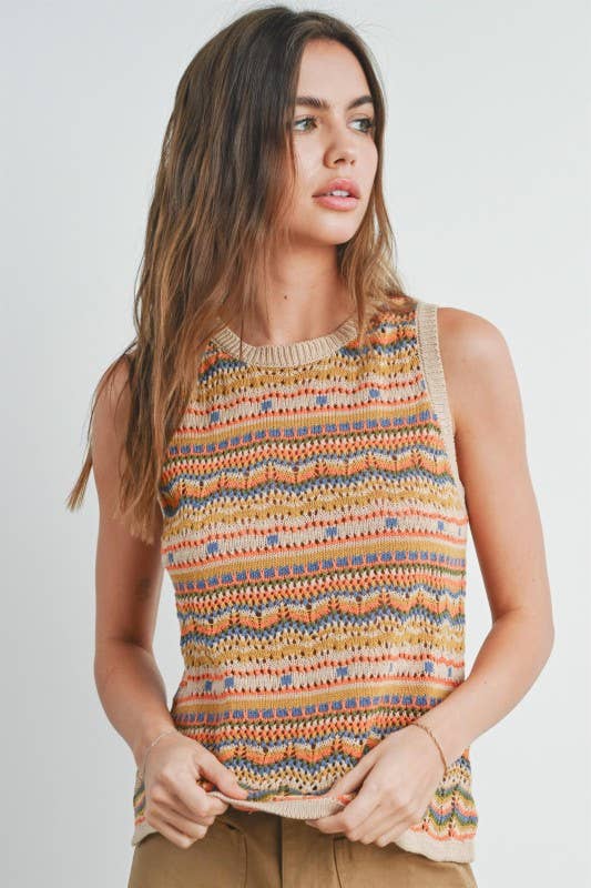 Sunset Stripe Sweater Tank