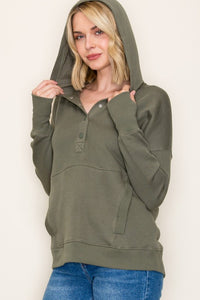 Rowyn Oversized Snap-Hoodie – Long Sleeve Pullover with Kangaroo Pocket